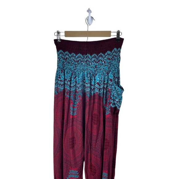 Harem Pants Multicolor Loose Pull On Casual - Picture 3 of 10